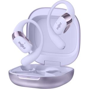 SHOKZ OpenFit 2 Open-Ear Headphones,True Wireless Bluetooth Earphones with Microphone,Earhook Earbuds with 48 Hours of Playtime,Fast Charging,IP55 Water-Resistant,with Carrying Bag,Beige,Bluetooth5.4(Purple)