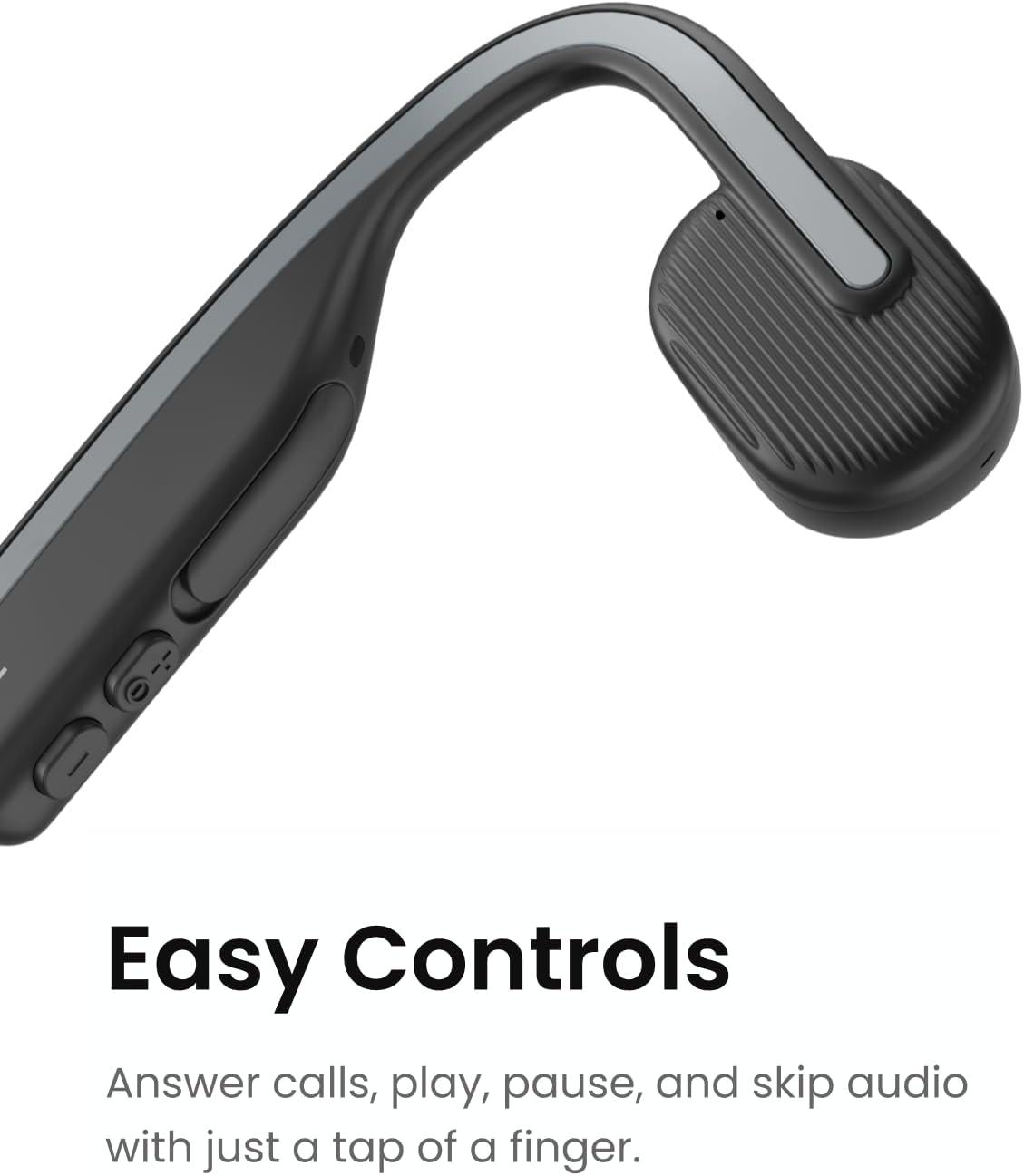 imageSHOKZ OpenMove  OpenEar Bluetooth Sport Headphones  Bone Conduction Wireless Earphones  Sweatproof for Running and Workouts with Sticker Pack Grey Renewed