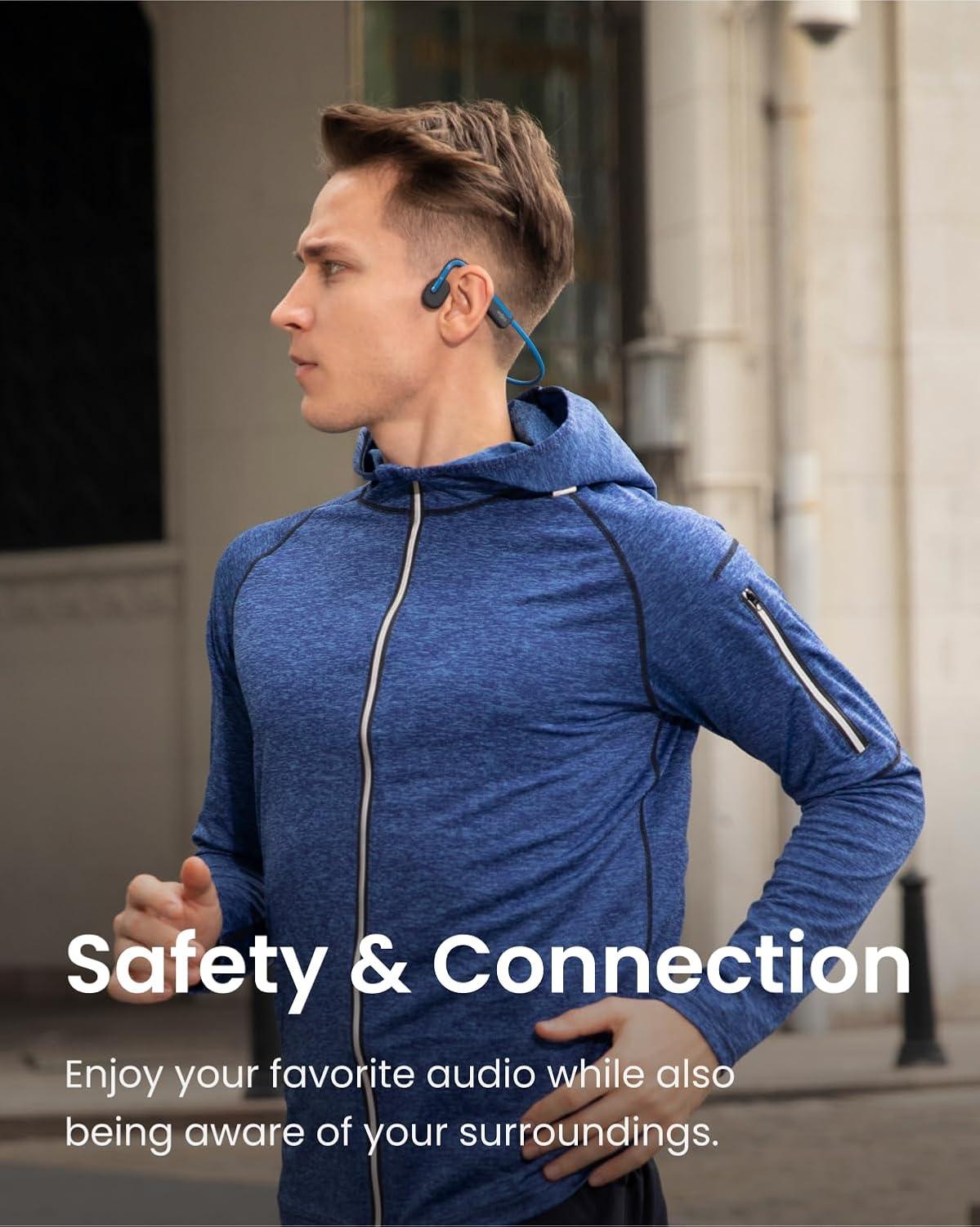 imageSHOKZ OpenMove  OpenEar Bluetooth Sport Headphones  Bone Conduction Wireless Earphones  Sweatproof for Running and WorkoutsRenewed