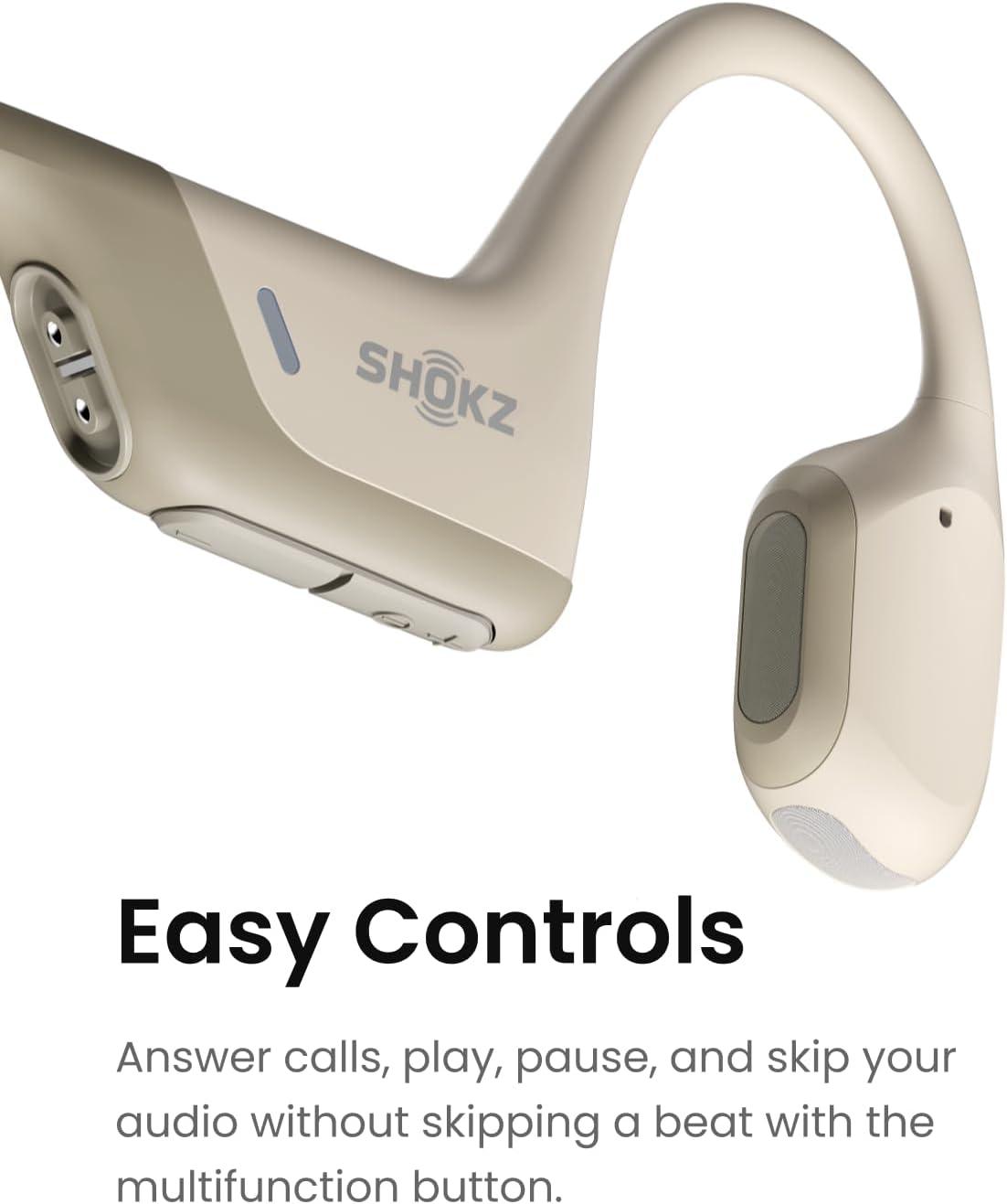 imageSHOKZ OpenRun Pro  OpenEar Bluetooth Bone Conduction Sport Headphones RenewedBeige