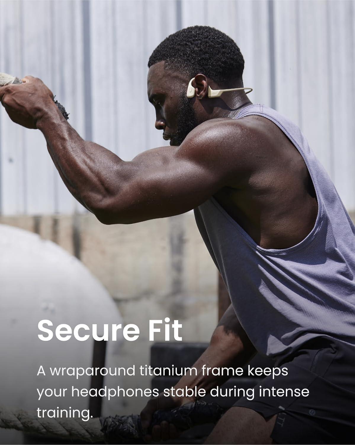 imageSHOKZ OpenRun Pro  OpenEar Bluetooth Bone Conduction Sport Headphones RenewedBeige