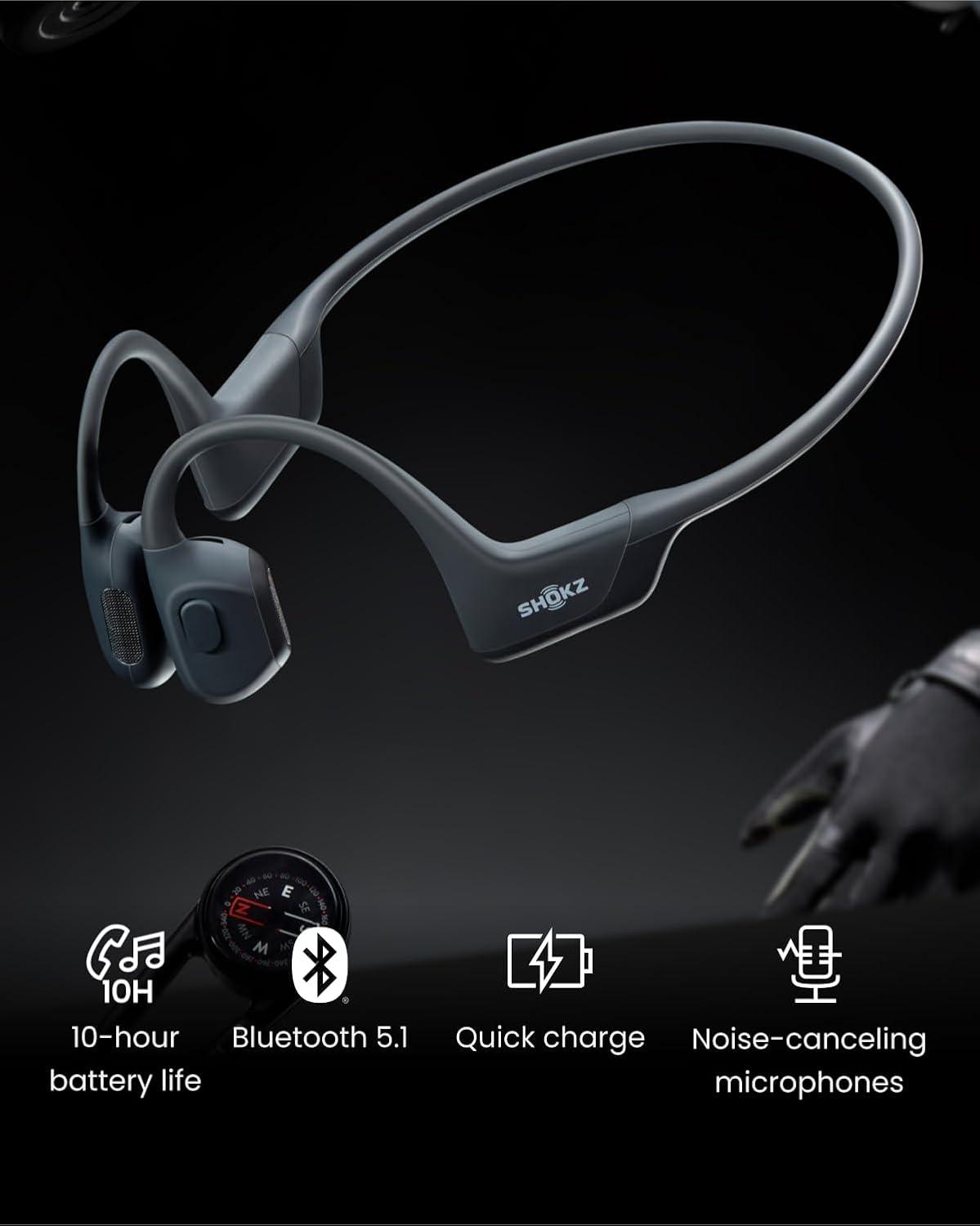 imageSHOKZ OpenRun Pro  OpenEar Bluetooth Bone Conduction Sport Headphones RenewedBlack
