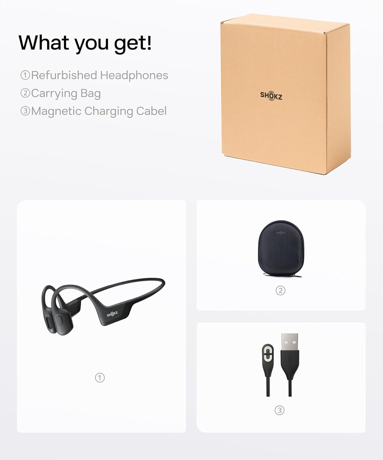 imageSHOKZ OpenRun Pro  OpenEar Bluetooth Bone Conduction Sport Headphones RenewedBlack