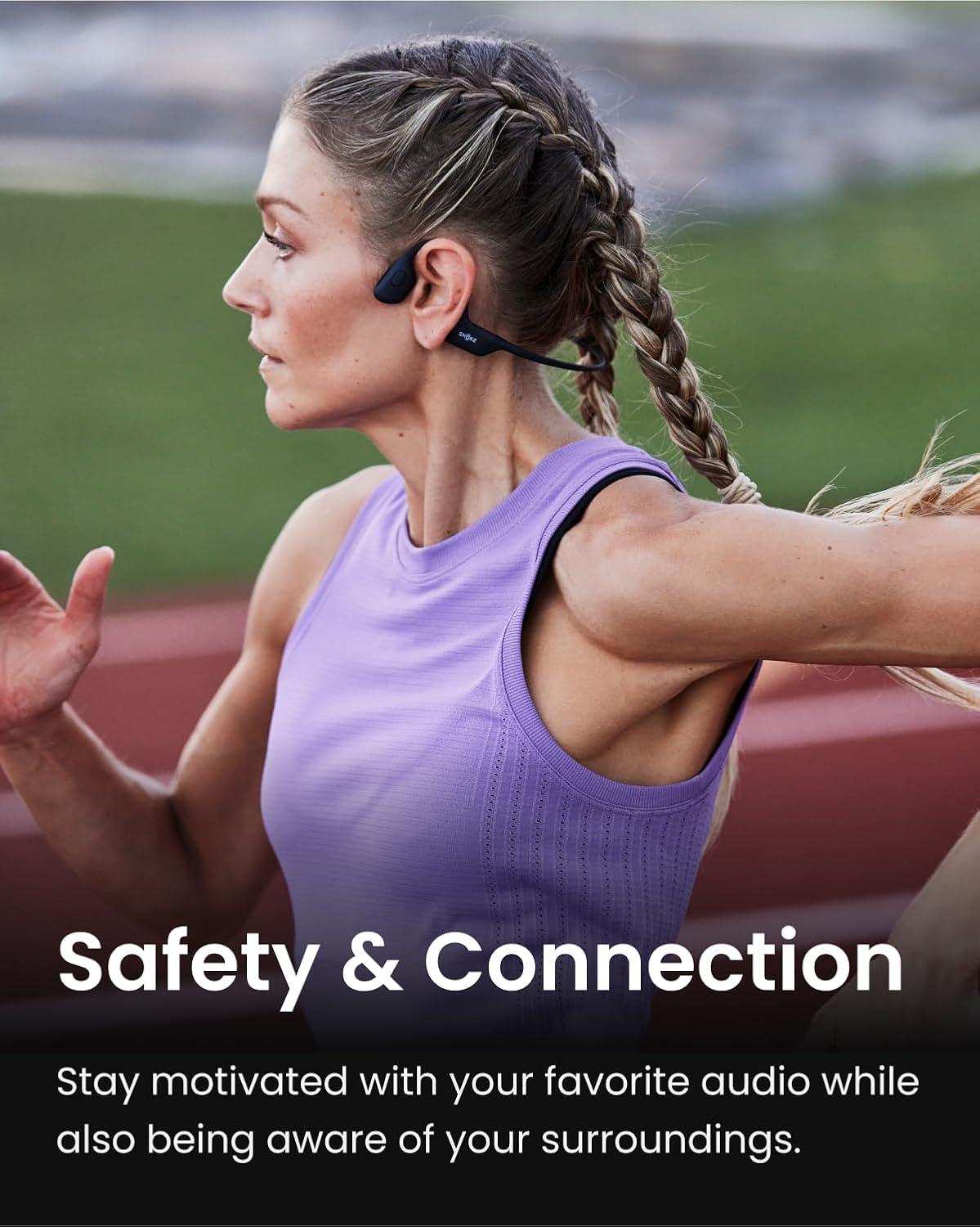 imageSHOKZ OpenRun Pro  OpenEar Bluetooth Bone Conduction Sport Headphones RenewedBlack