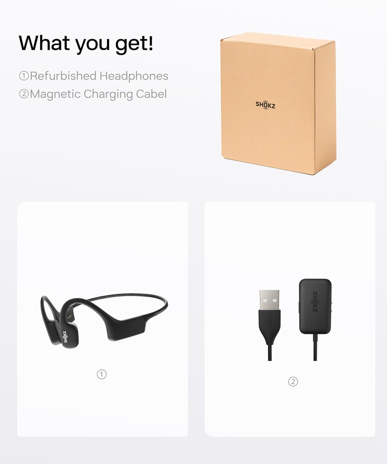 imageSHOKZ OpenSwim Swimming MP3  No Bluetooth  Bone Conduction MP3 Player Waterproof for Swimming  OpenEar Wireless MP3 Player with Earplug Black Renewed