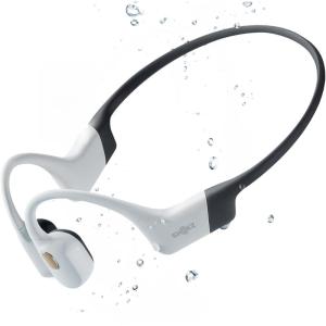 SHOKZ OpenSwim Pro – Open-Ear Bluetooth & MP3 Bone Conduction Sport Headphones, Swimming Headphones, IP68 Waterproof, White(White)