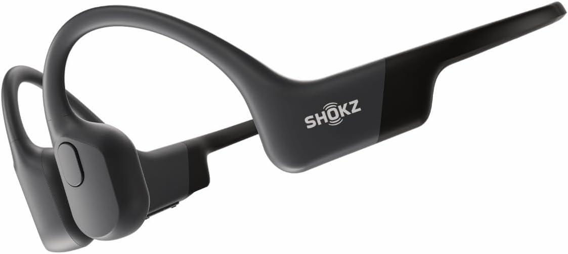 imageSHOKZ OpenRun Bone Conduction OpenEar Bluetooth Sport Headphones Running Workout Bundle with Waterproof Carrying Case amp Sweat Headband IP67 Sweat Resistant 8H Playtime Mic BlackBlack