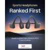 SHOKZ OpenSwim – MP3 Waterproof Headphones for Swimming – Not Bluetooth Compatible – Built-in MP3 Player with Storage for 1200 Songs – Open-Ear Wireless Headphones, with Nose Clip and Earplug (Black)