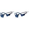 SHOKZ OpenRun Bone Conduction Open-Ear Bluetooth Sport Headphones, Running Workout Bundle with Waterproof Carrying Case & Sweat Headband, IP67 Sweat Resistant, 8H Playtime, Mic, Black(Blue)