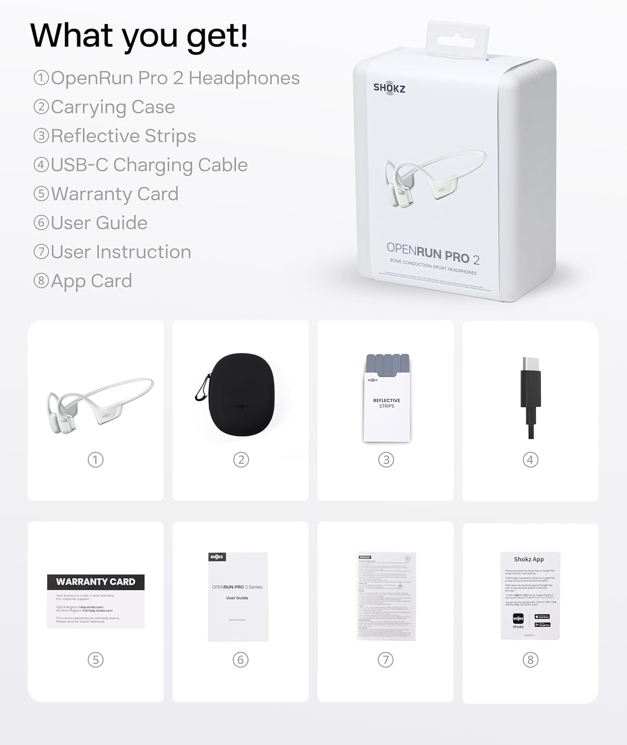 imageSHOKZ New OpenRun Pro 2Bone Conduction HeadphonesOpenEar Bluetooth Wireless Sport Earphones for RunningWorkoutsSweat ResistantSecure Comfortable FitDeep BassSmart Mic Free Gym BagSilver