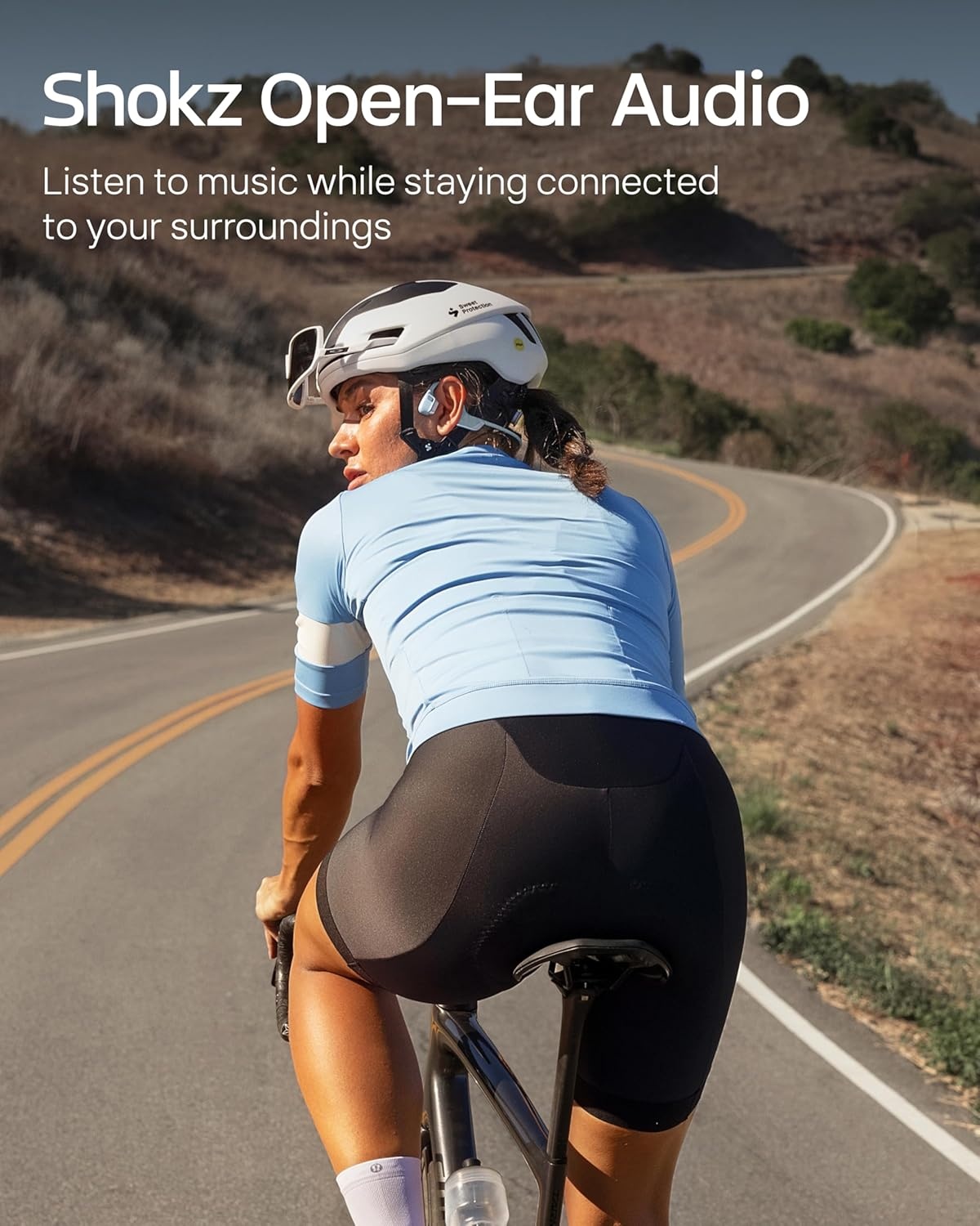 imageSHOKZ New OpenRun Pro 2Bone Conduction HeadphonesOpenEar Bluetooth Wireless Sport Earphones for RunningWorkoutsSweat ResistantSecure Comfortable FitDeep BassSmart Mic Free Gym BagBlue