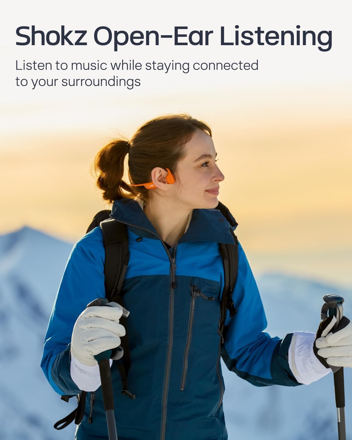 imageSHOKZ New OpenRun Pro 2Bone Conduction HeadphonesOpenEar Bluetooth Wireless Sport Earphones for RunningWorkoutsSweat ResistantSecure Comfortable FitDeep BassSmart Mic Free Gym BagOrange