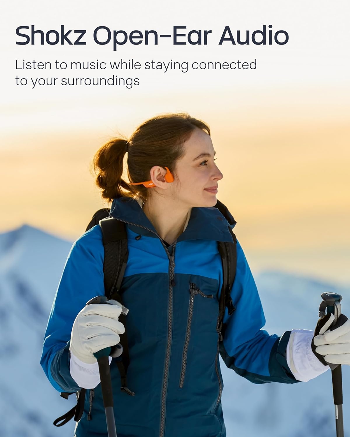 imageSHOKZ New OpenRun Pro 2Bone Conduction HeadphonesOpenEar Bluetooth Wireless Sport Earphones for RunningWorkoutsSweat ResistantSecure Comfortable FitDeep BassSmart Mic Free Gym BagOrange
