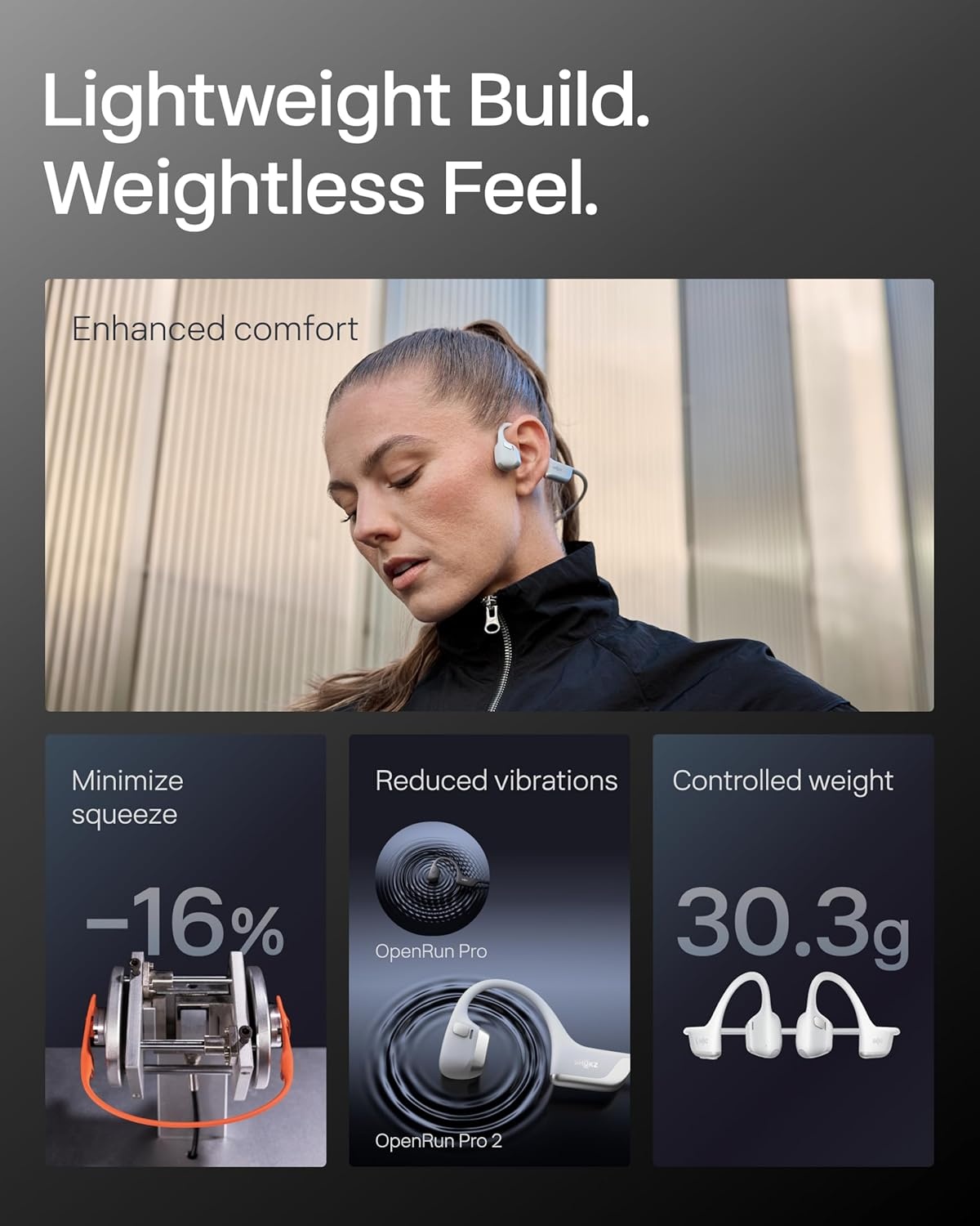 imageSHOKZ New OpenRun Pro 2Bone Conduction HeadphonesOpenEar Bluetooth Wireless Sport Earphones for RunningWorkoutsSweat ResistantSecure Comfortable FitDeep BassSmart Mic Free Gym BagSilver