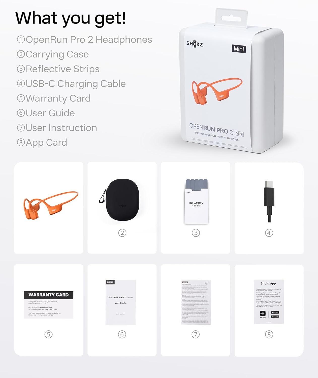 imageSHOKZ New OpenRun Pro 2Bone Conduction HeadphonesOpenEar Bluetooth Wireless Sport Earphones for RunningWorkoutsSweat ResistantSecure Comfortable FitDeep BassSmart Mic Free Gym BagOrange