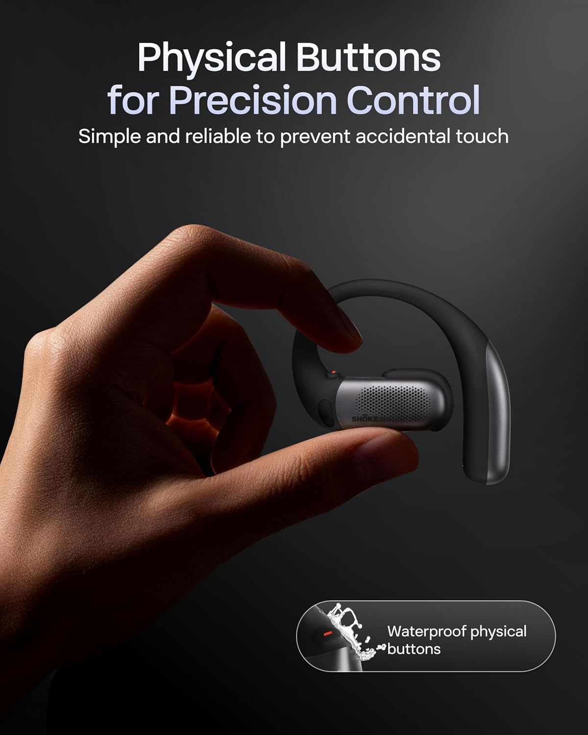 imageSHOKZ OpenFit Pro OpenEar True Wireless Earbuds with OpenEar Noise Reduction Optimised for Dolby Atmos Deep Bass 50H Playtime AIPowered Clear Calls for Work Sport Bluetooth 61 IP55 BlackBlack
