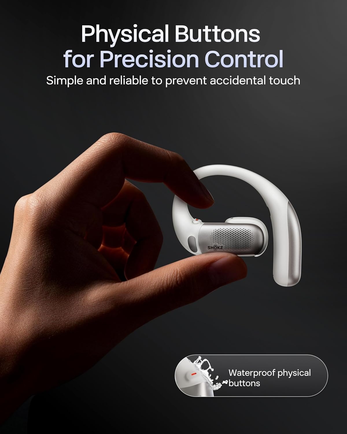 imageSHOKZ OpenFit Pro OpenEar True Wireless Earbuds with OpenEar Noise Reduction Optimised for Dolby Atmos Deep Bass 50H Playtime AIPowered Clear Calls for Work Sport Bluetooth 61 IP55 BlackWhite