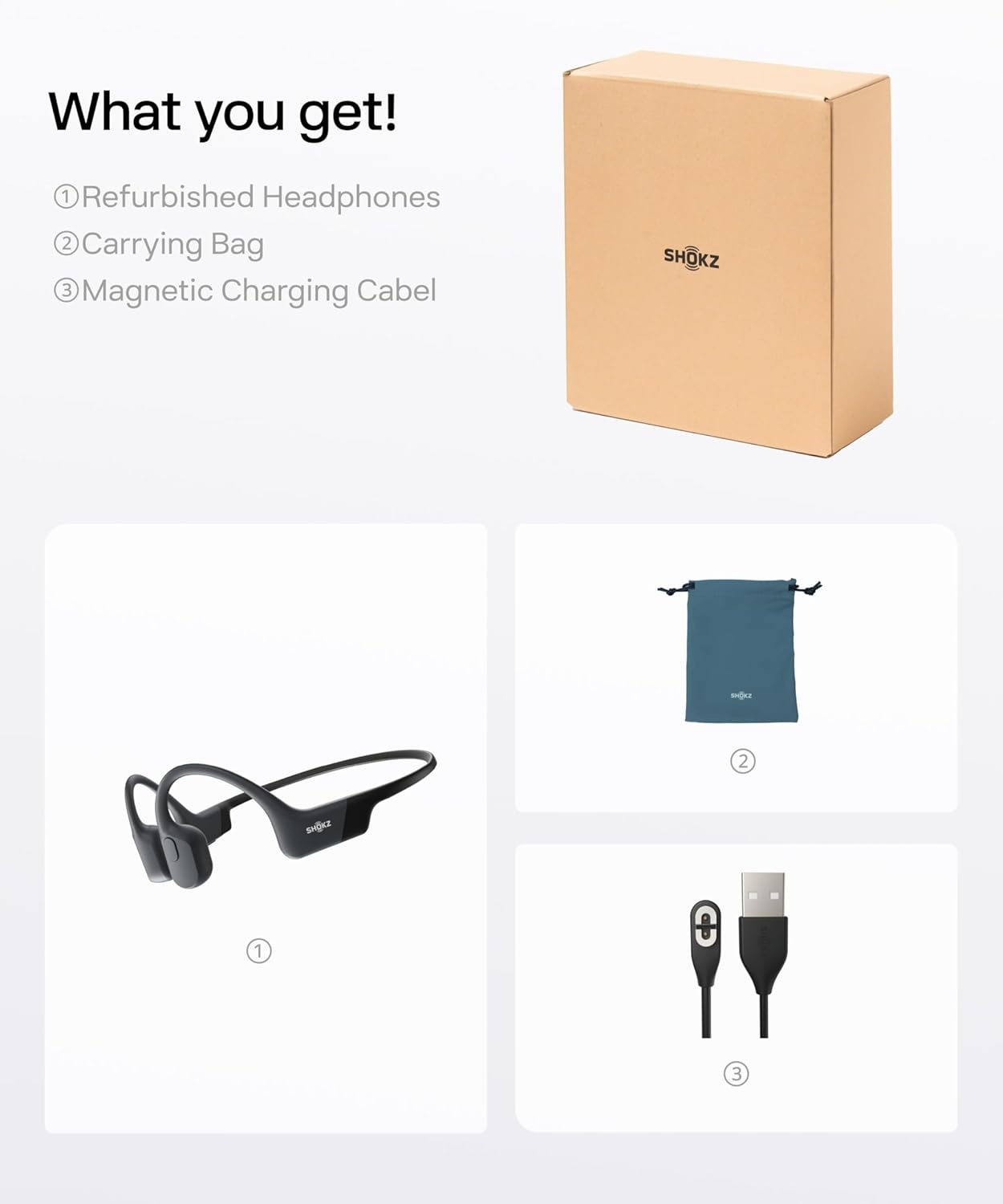 imageSHOKZ OpenRun Mini with USBC Charging OpenEar Bluetooth Bone Conduction Sport Headphones Sweat Resistant Wireless Earphones for Workouts and Running Built in Mic with Hair BandBlack RenewedBlack