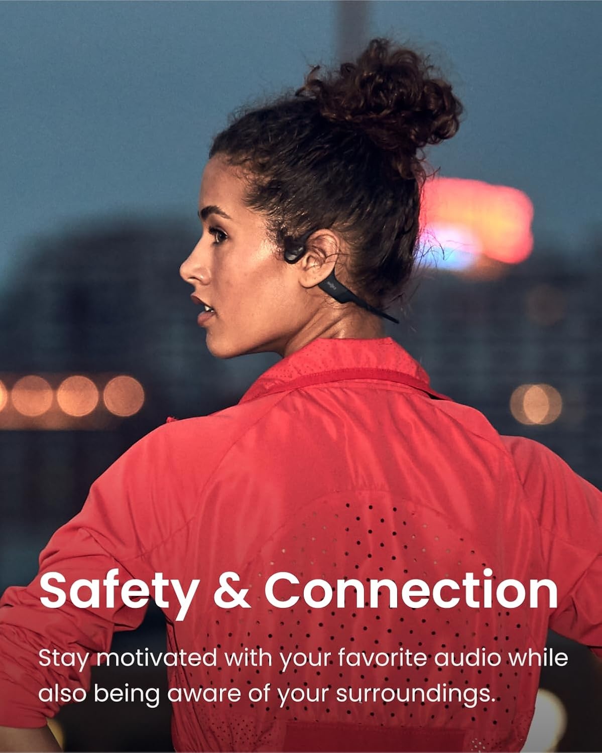 imageSHOKZ OpenRun Mini with USBC Charging OpenEar Bluetooth Bone Conduction Sport Headphones Sweat Resistant Wireless Earphones for Workouts and Running Built in Mic with Hair BandBlack RenewedBlack