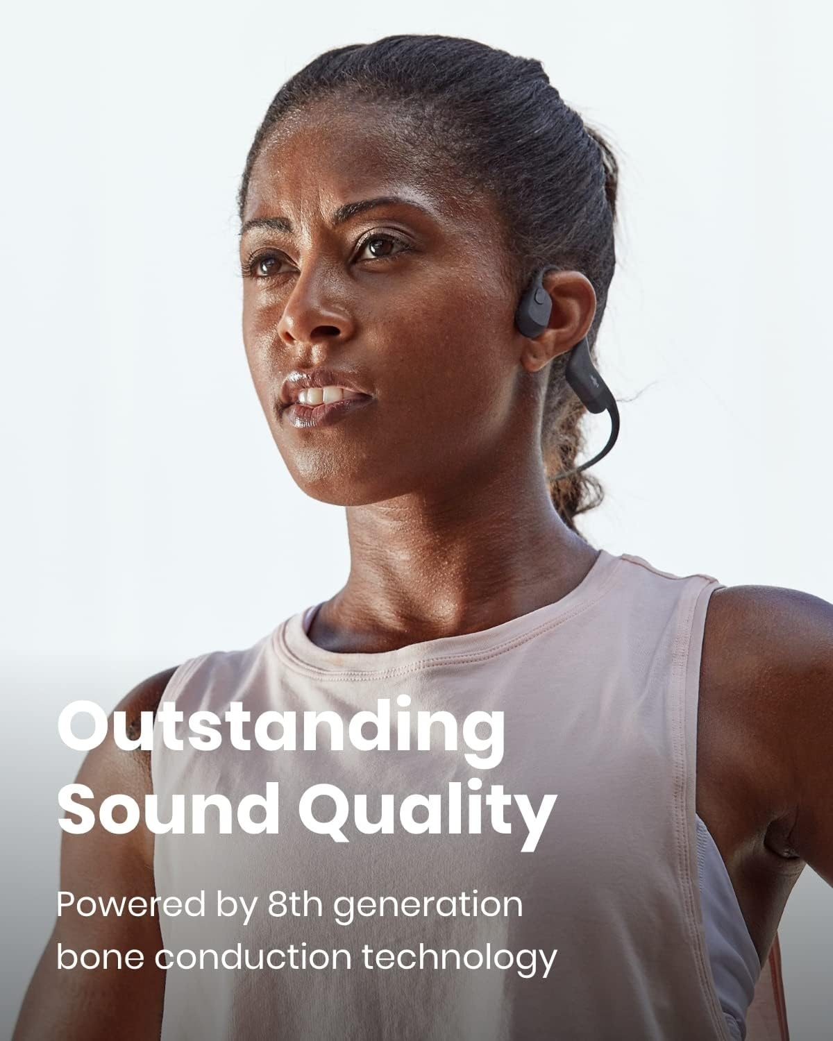 imageSHOKZ OpenRun Mini with USBC Charging OpenEar Bluetooth Bone Conduction Sport Headphones Sweat Resistant Wireless Earphones for Workouts and Running Built in Mic with Hair BandBlack RenewedBlack