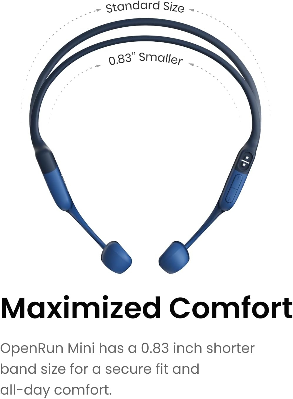 imageSHOKZ OpenRun Mini with USBC Charging OpenEar Bluetooth Bone Conduction Sport Headphones Sweat Resistant Wireless Earphones for Workouts and Running Built in Mic with Hair BandBlack RenewedBlue