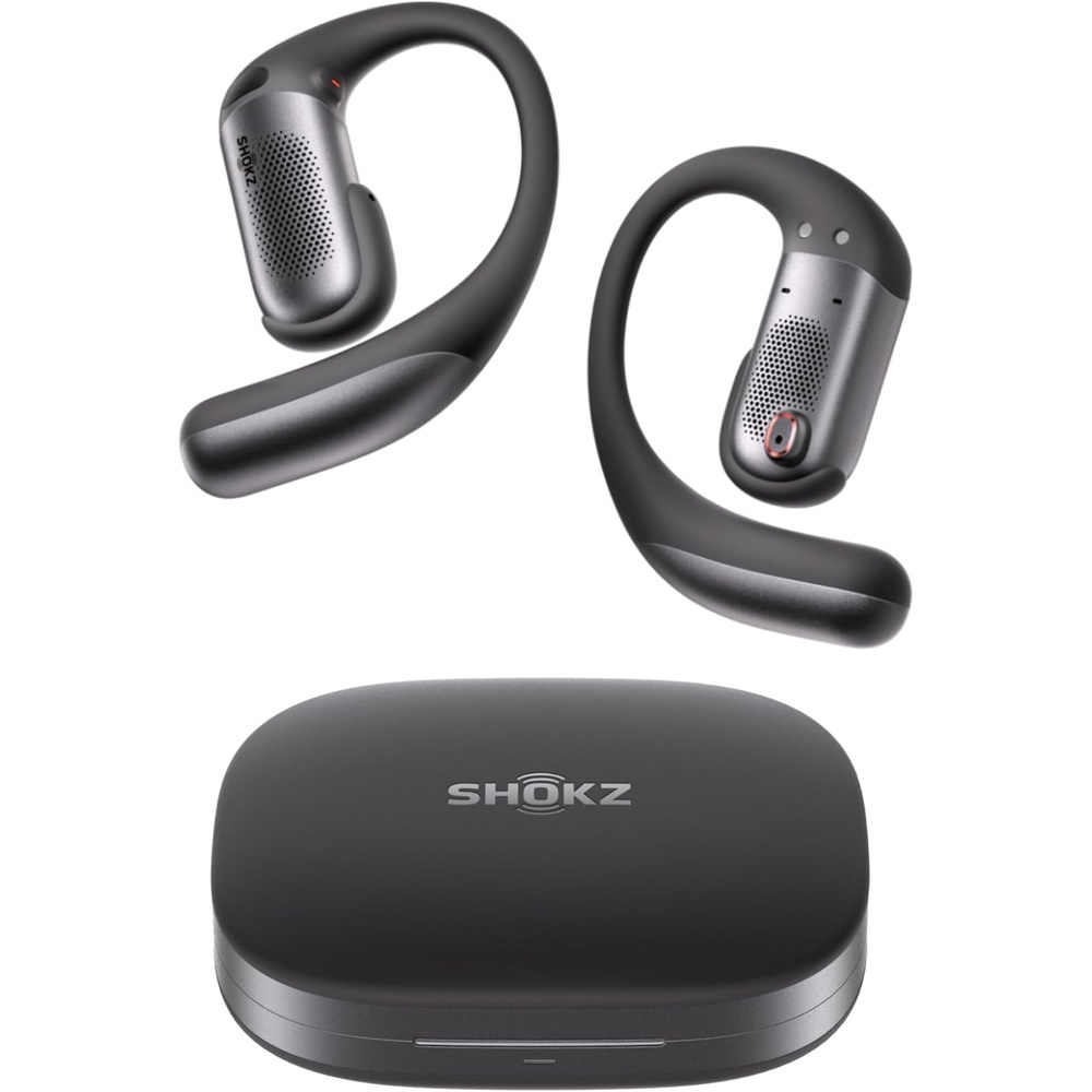 imageSHOKZ OpenFit Pro OpenEar True Wireless Earbuds with OpenEar Noise Reduction Optimised for Dolby Atmos Deep Bass 50H Playtime AIPowered Clear Calls for Work Sport Bluetooth 61 IP55 BlackBlack
