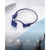 SHOKZ OpenRun Mini with USB-C Charging – Open-Ear Bluetooth Bone Conduction Sport Headphones – Sweat Resistant Wireless Earphones for Workouts and Running Built in Mic, with Hair Band,Black (Renewed)(Blue)