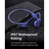 SHOKZ OpenRun Mini with USB-C Charging – Open-Ear Bluetooth Bone Conduction Sport Headphones – Sweat Resistant Wireless Earphones for Workouts and Running Built in Mic, with Hair Band,Black (Renewed)(Blue)