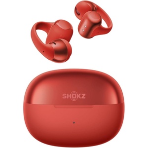 SHOKZ OpenDots ONE-Open-Ear Headphones, Clip-On Earbuds-Wireless Bluetooth Earbuds with Microphone-Secure, Lightweight, Comfort-Premium Dolby Audio-Water Resistant-Fast Charging-Up to 40 hrs Playtime(Red)