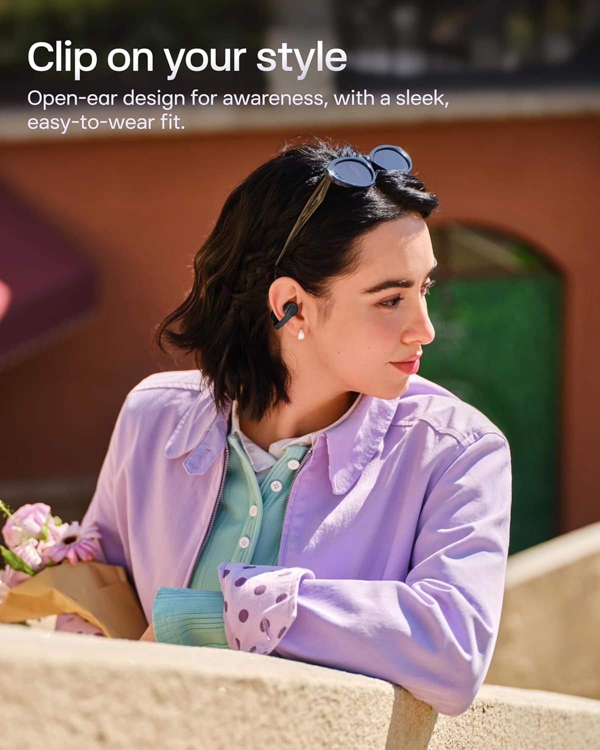 image:imageSHOKZ OpenDots Air OpenEar ClipOn Earbuds Bluetooth 61 Up to 36 Hours of Listening Interchangeable Earbuds Touch Controls Dual AI NoiseCanceling Microphones IP55 Bassphere TechnologyBlack