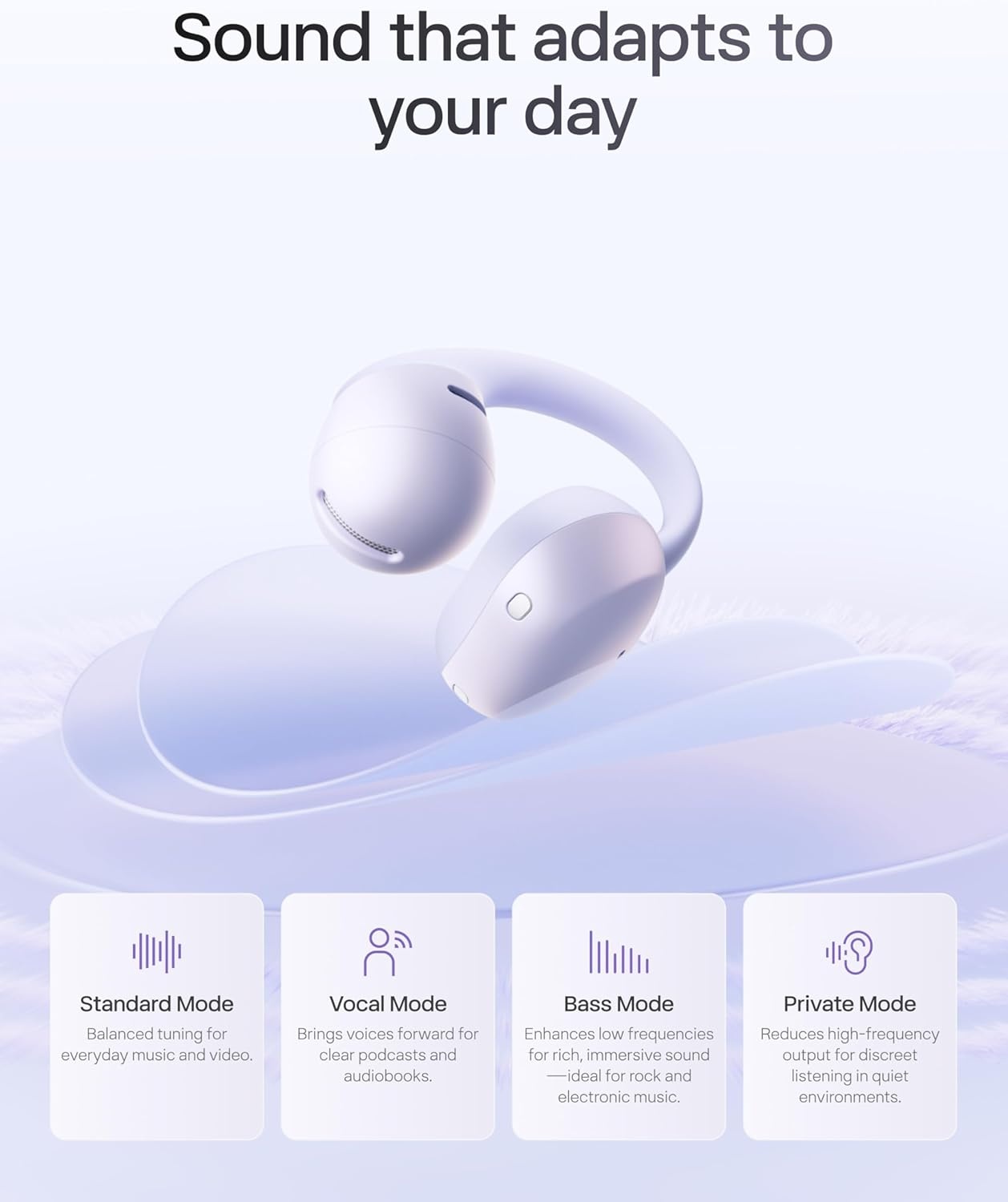 image:imageSHOKZ OpenDots Air OpenEar ClipOn Earbuds Bluetooth 61 Up to 36 Hours of Listening Interchangeable Earbuds Touch Controls Dual AI NoiseCanceling Microphones IP55 Bassphere TechnologyDaybreak Purple