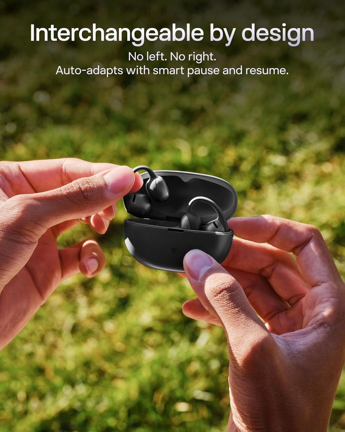 image:imageSHOKZ OpenDots Air OpenEar ClipOn Earbuds Bluetooth 61 Up to 36 Hours of Listening Interchangeable Earbuds Touch Controls Dual AI NoiseCanceling Microphones IP55 Bassphere TechnologyBlack