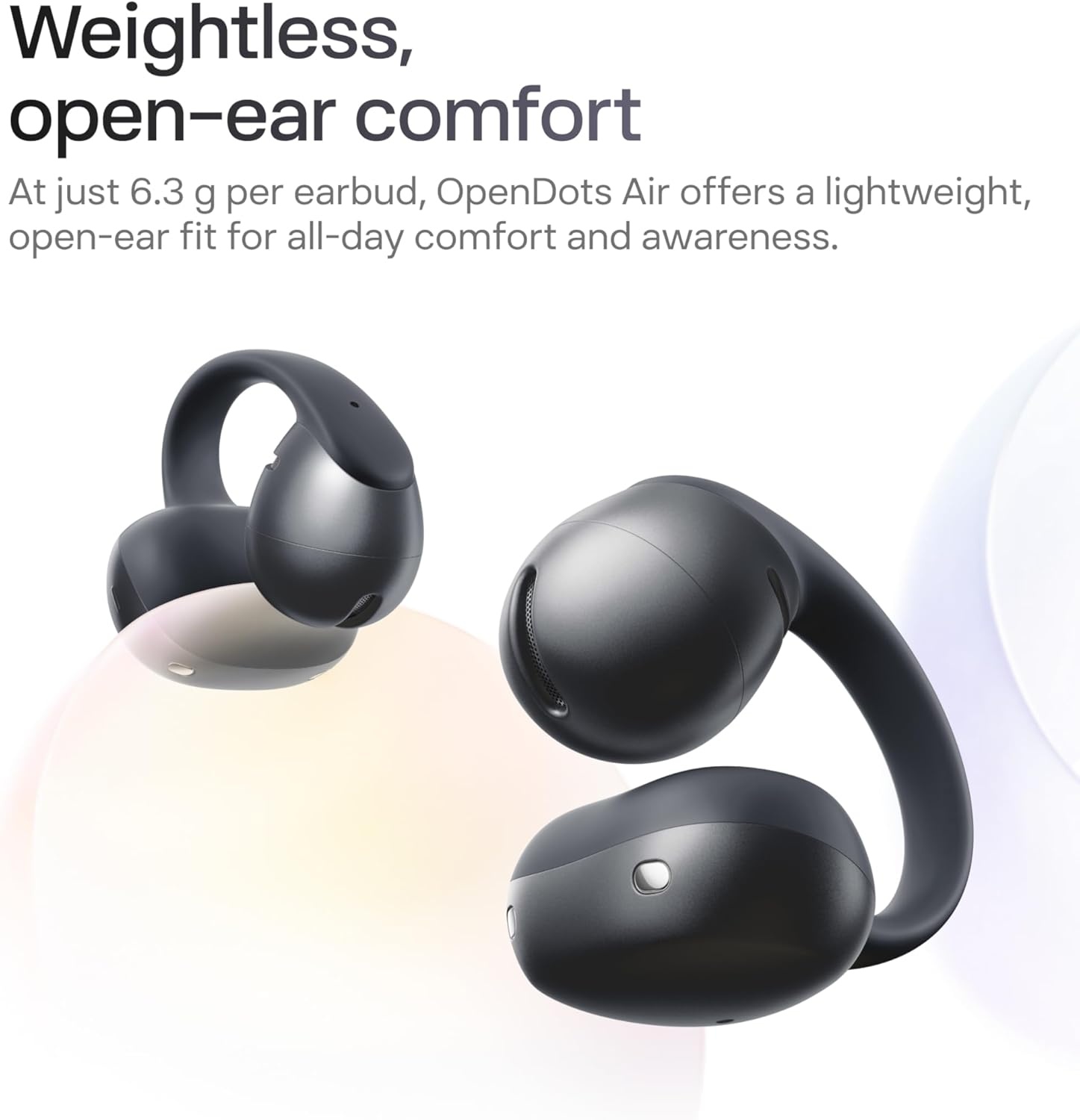 image:imageSHOKZ OpenDots Air OpenEar ClipOn Earbuds Bluetooth 61 Up to 36 Hours of Listening Interchangeable Earbuds Touch Controls Dual AI NoiseCanceling Microphones IP55 Bassphere TechnologyBlack
