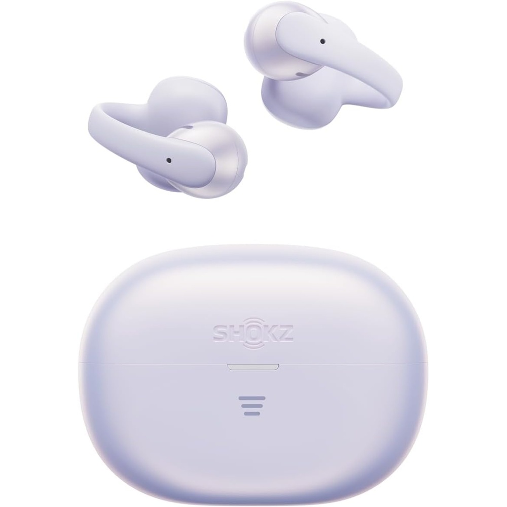 image:imageSHOKZ OpenDots Air OpenEar ClipOn Earbuds Bluetooth 61 Up to 36 Hours of Listening Interchangeable Earbuds Touch Controls Dual AI NoiseCanceling Microphones IP55 Bassphere TechnologyDaybreak Purple