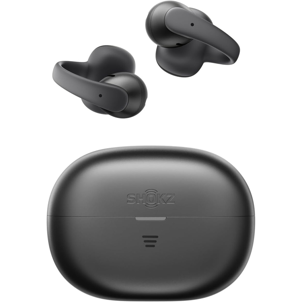 image:imageSHOKZ OpenDots Air OpenEar ClipOn Earbuds Bluetooth 61 Up to 36 Hours of Listening Interchangeable Earbuds Touch Controls Dual AI NoiseCanceling Microphones IP55 Bassphere TechnologyBlack
